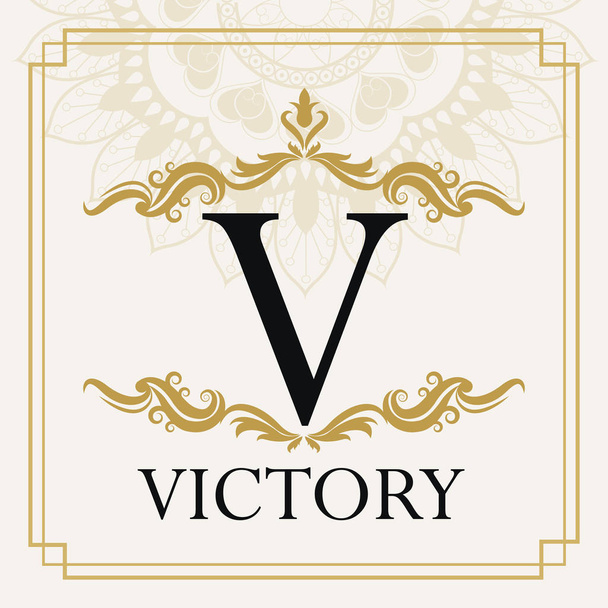 Victory with ornament design - Vector, Image