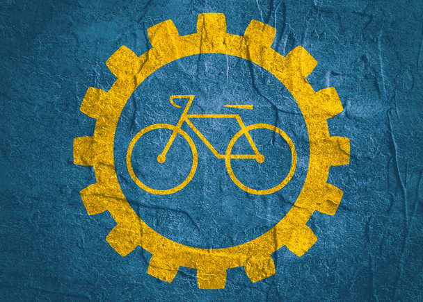 bicycle icon in gear - Photo, Image