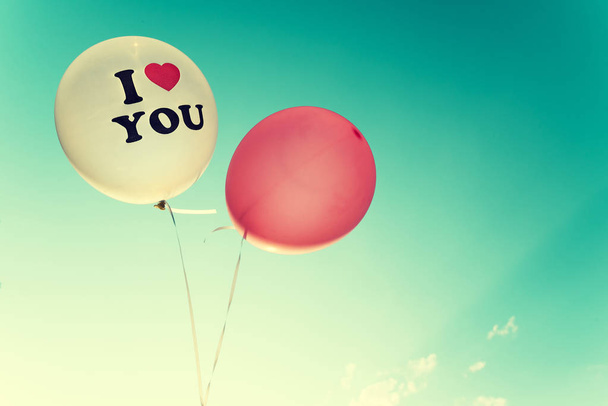 Vintage balloon - love symbol in valentine day - Photo, Image