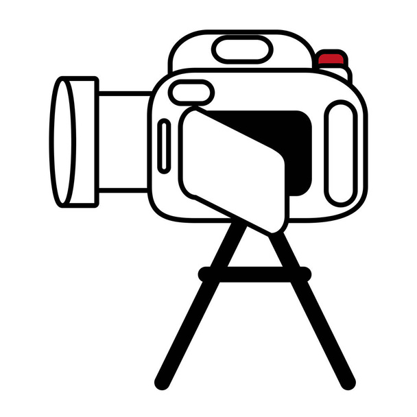 pictogram camcorder video film tripod design - Vector, Image