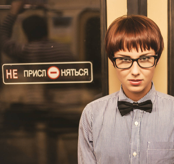 Nerd bonita chica en gafas hipster
 - Foto, Imagen