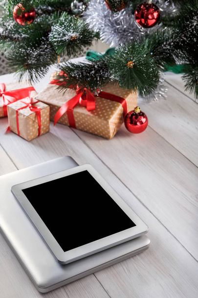 Christmas online shopping background - Photo, Image