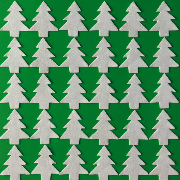 pattern made of white Christmas trees  - Photo, Image