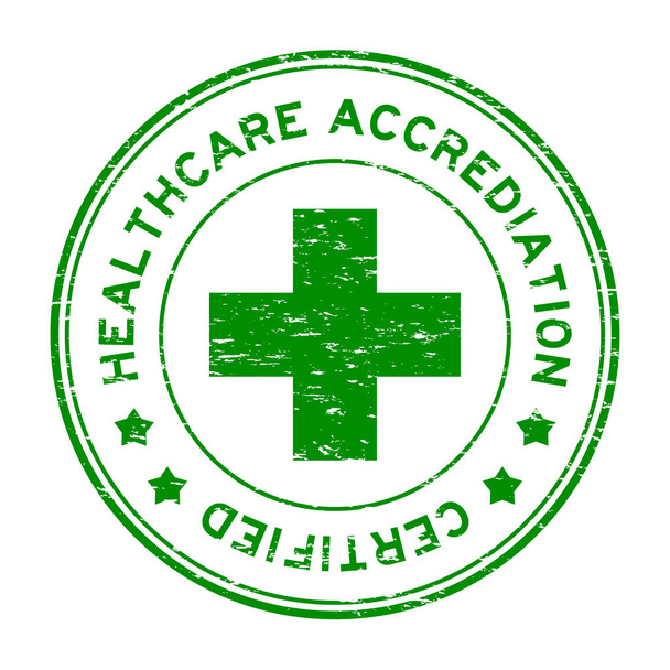 Зеленое здравоохранение сертифицировано по круглой резине
 - Вектор,изображение