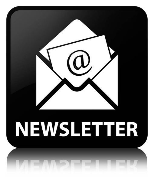 Newsletter black square button - Photo, Image