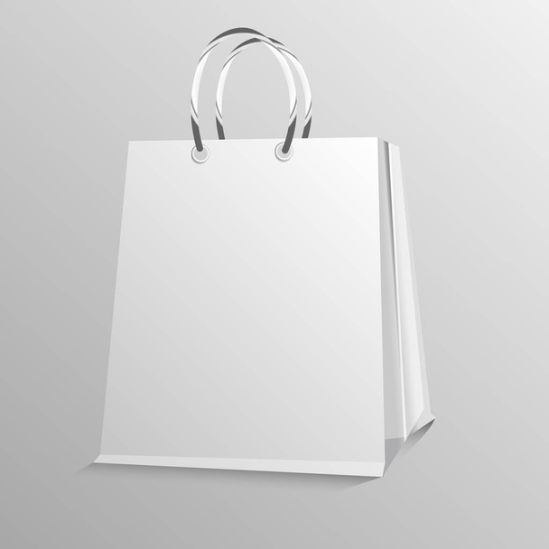 Boş beyaz alışveriş çantası için reklam ve marka Mockup Pac - Vektör, Görsel