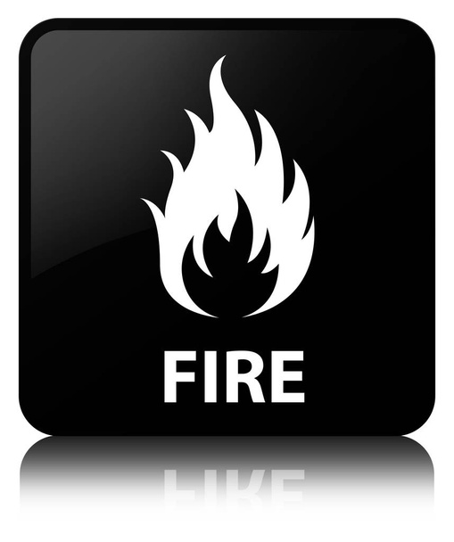 Ateş siyah kare düğme - Fotoğraf, Görsel