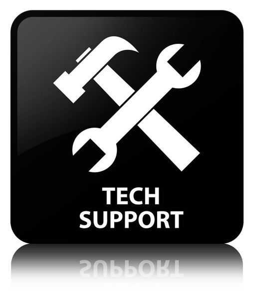 Tech support (tools icon) black square button - Photo, Image