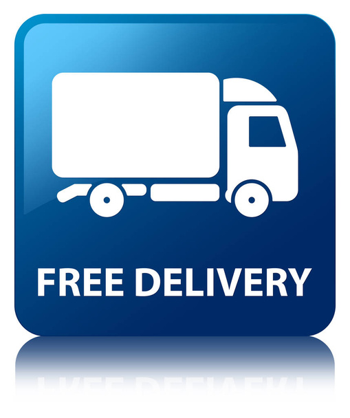 Free delivery blue square button - Photo, Image