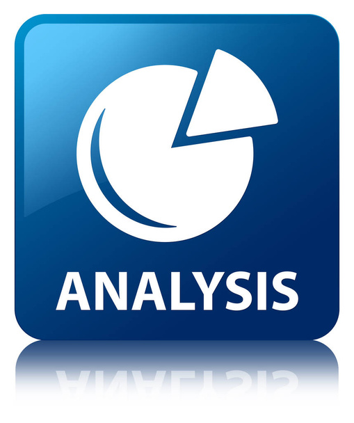 Analysis (graph icon) blue square button - Photo, Image