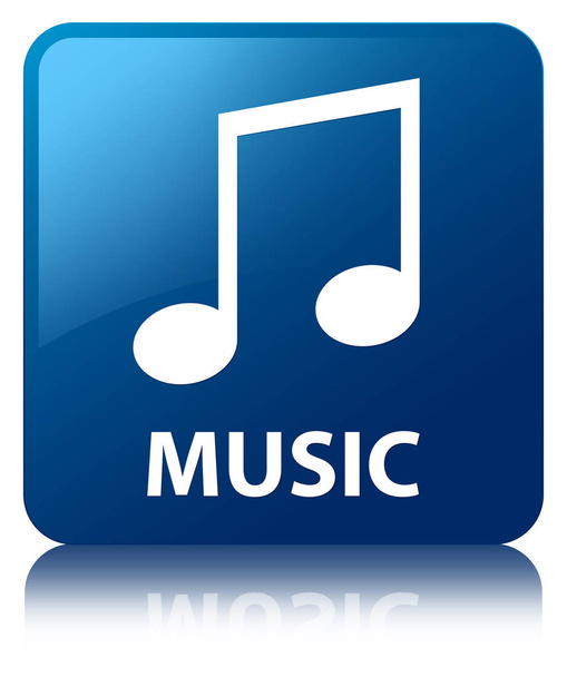 Hudba (melodie ikona) modré čtvercové tlačítko - Fotografie, Obrázek