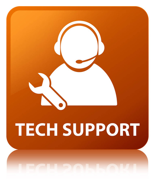 Tech support bouton carré brun
 - Photo, image