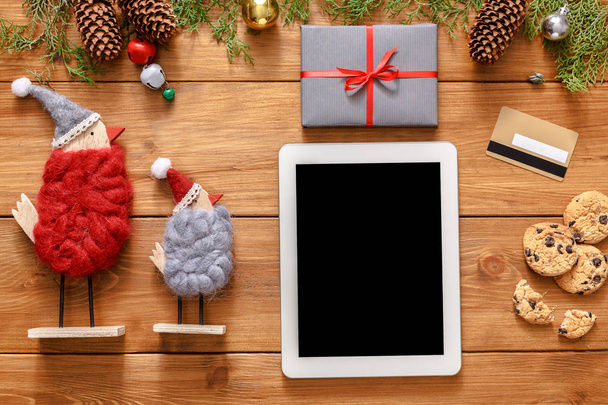 Christmas online shopping background - Φωτογραφία, εικόνα