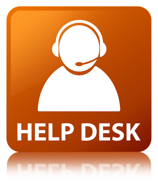 Help desk (customer care icon) brown square button - Photo, Image
