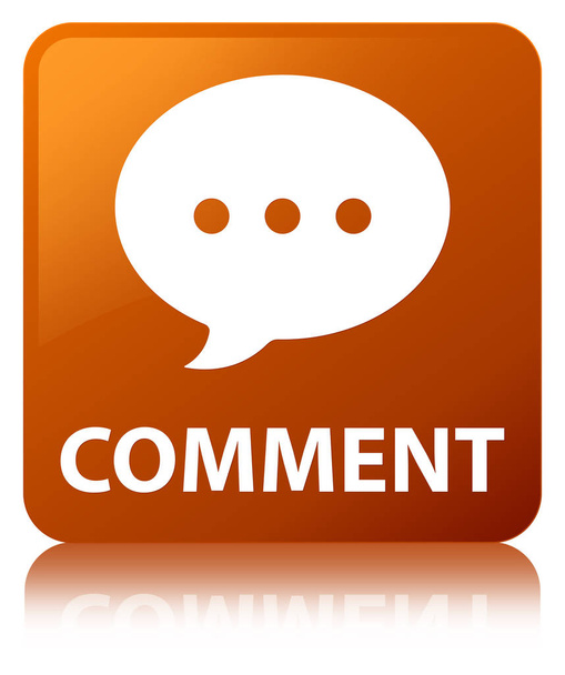 Comentário (ícone de conversa) botão quadrado marrom
 - Foto, Imagem