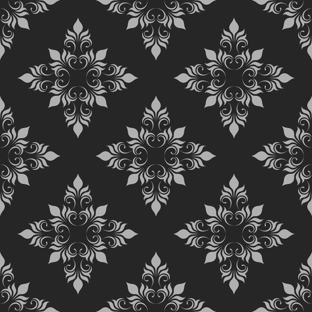  Decorative Background. Dark Seamless Pattern. Classical Ornamen - Vektor, kép