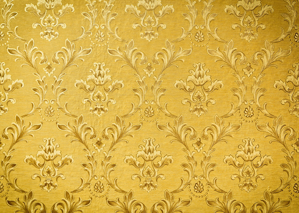 Luxury seamless golden floral wallpape - Photo, Image