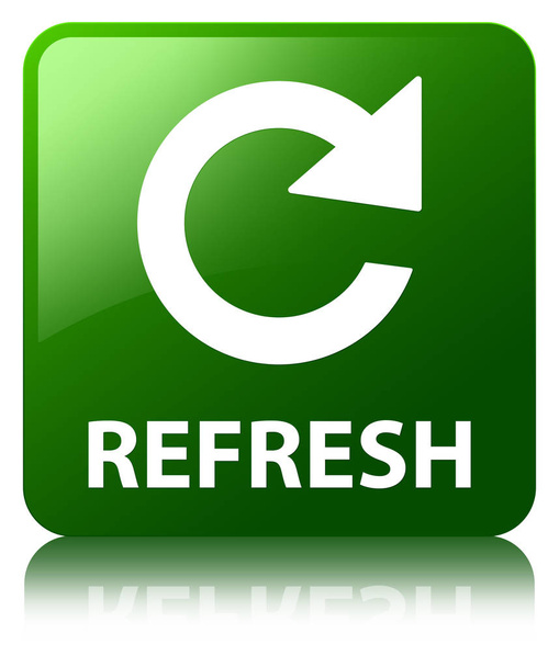 Čtvercové tlačítko Aktualizovat (ikona otočení šipky) zelené - Fotografie, Obrázek