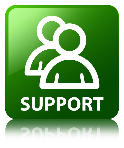 Támogatás (csoport ikon) zöld négyzet gomb - Fotó, kép