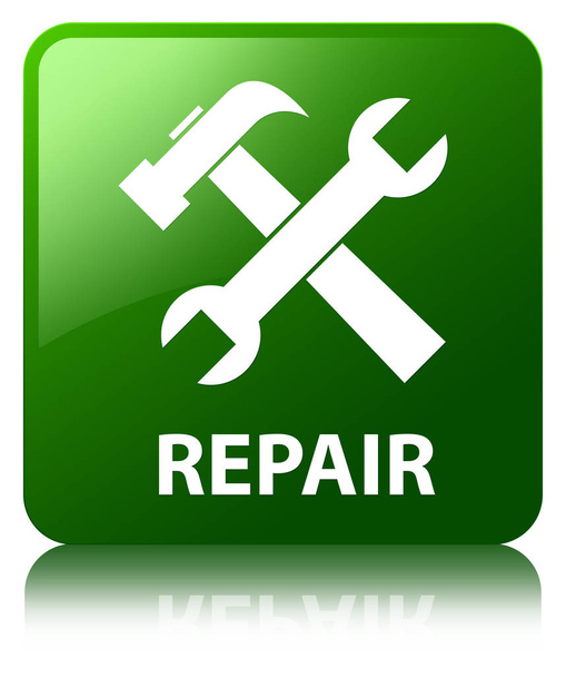 Reparar (icono de herramientas) botón cuadrado verde
 - Foto, Imagen