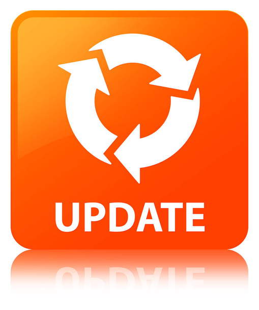 Τετράγωνο κουμπί Update (refresh εικονίδιο) πορτοκαλί - Φωτογραφία, εικόνα