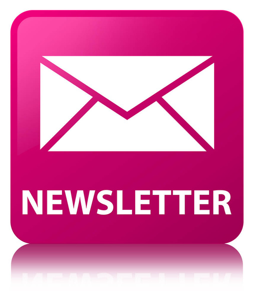 Newsletter pink square button - Photo, Image