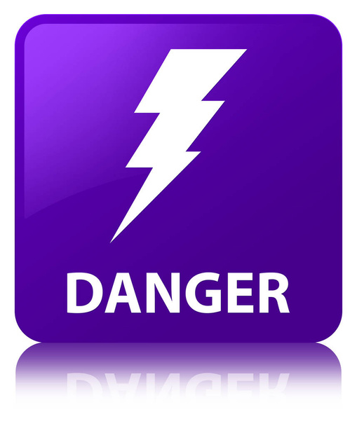Небезпека (піктограма електрики) фіолетова квадратна кнопка
 - Фото, зображення