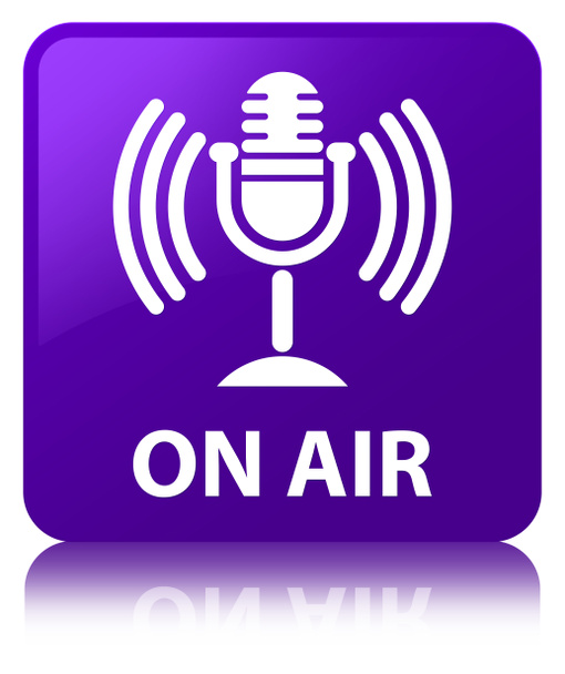 On air (mic icon) purple square button - Photo, Image