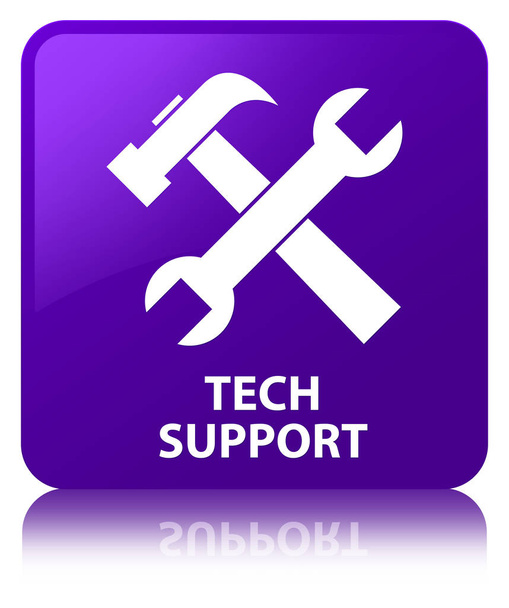 Tech support (eszközök ikonra) lila négyzet gomb - Fotó, kép