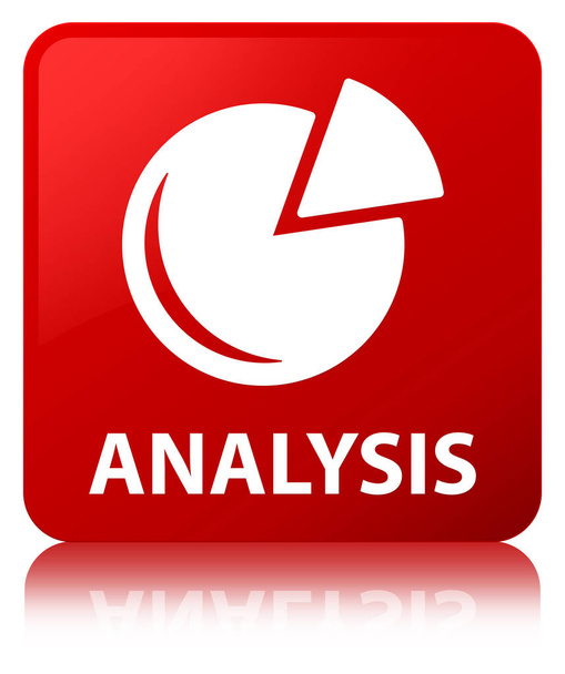 分析 (グラフ アイコン) 赤い四角ボタン - 写真・画像