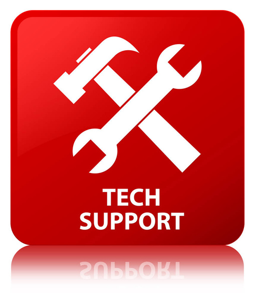 Τεχνική υποστήριξη (εικονίδιο Εργαλεία) Κόκκινη Πλατεία κουμπί - Φωτογραφία, εικόνα