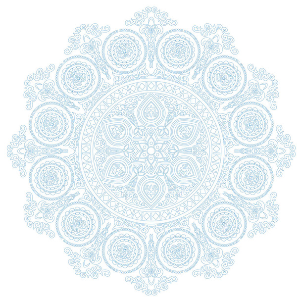 Delicate lace mandala pattern in boho style  - Vector, Imagen