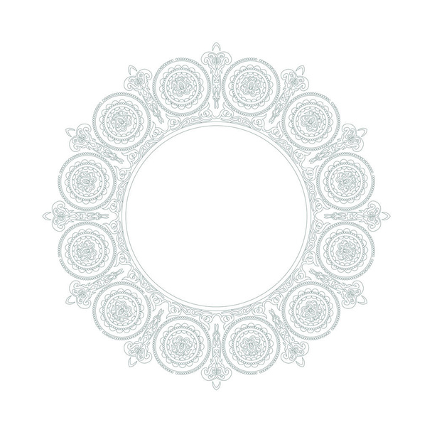 Round delicate ethnic pattern in boho style  - Vector, Imagen
