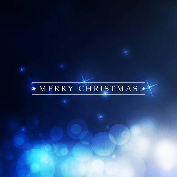 カラフルなハッピーホリデー、スパークリングブルーの背景にラベル付きメリークリスマスグリーティングカード  - ベクター画像