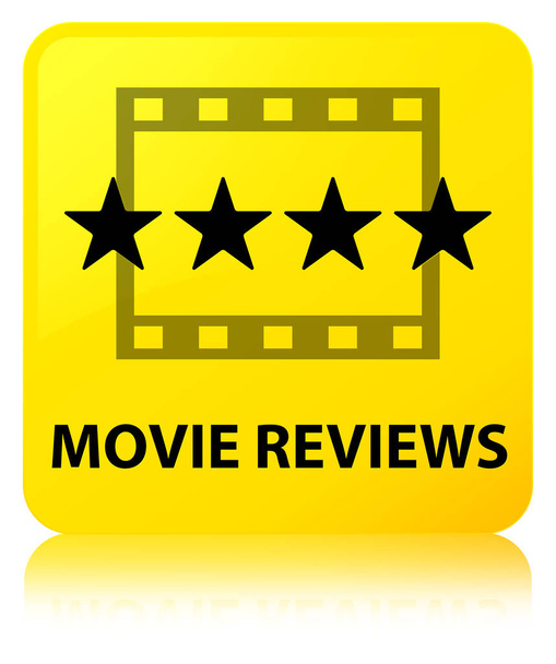 Movie reviews yellow square button - Photo, Image