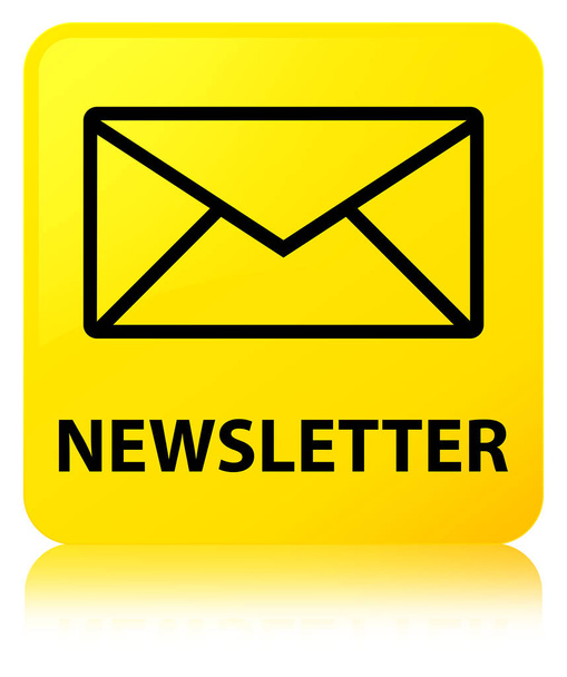 Newsletter yellow square button - Photo, Image