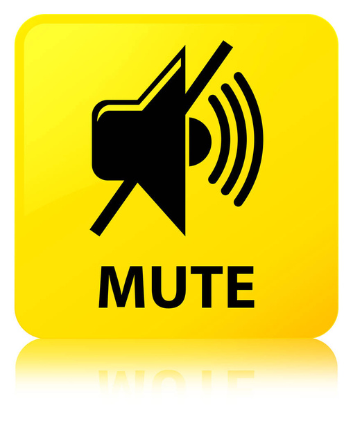 Mute yellow square button - Photo, Image
