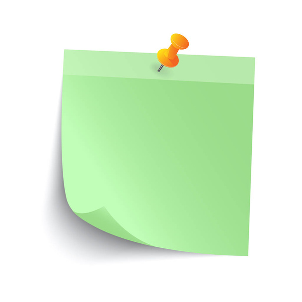 Blank Green Sticky note isolate on the background, vector illy
 - Вектор,изображение