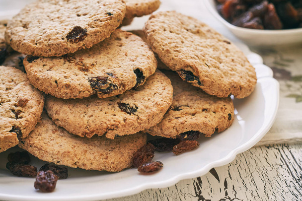 Wholewheat biscuits with raisins - Photo, Image