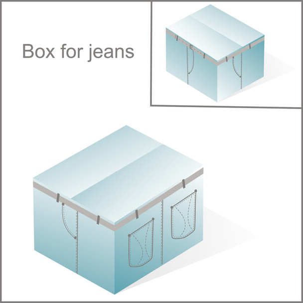 Caixa, cartão para calça jeans ou calça de embalagem, com linhas de ganga sty
 - Foto, Imagem