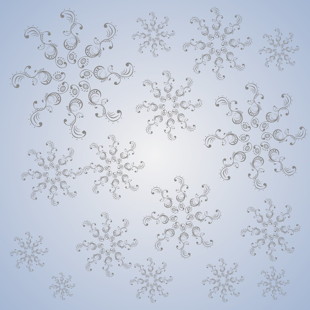 Christmas snowflakes on a blue-gray background - Photo, Image
