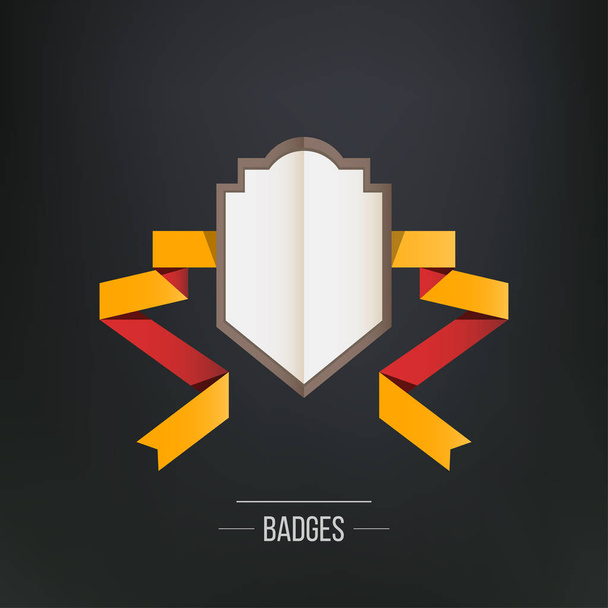 Modern flat design badge with ribbon - ベクター画像