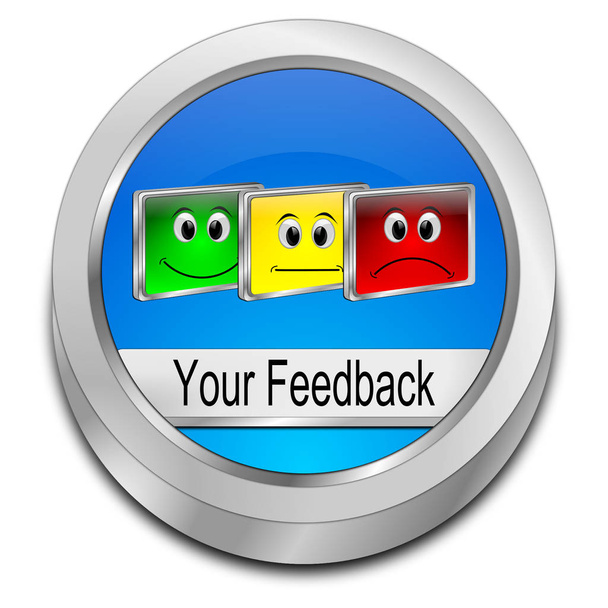 Il tuo pulsante di feedback - Illustrazione 3D
 - Foto, immagini