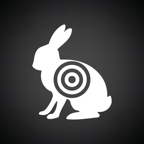 Hedef simgesi ile tavşan siluet - Vektör, Görsel
