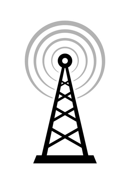 schwarzes Sender-Symbol auf weißem Hintergrund  - Vektor, Bild