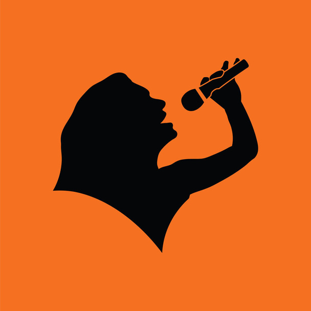 Karaoke donna icona silhouette
 - Vettoriali, immagini
