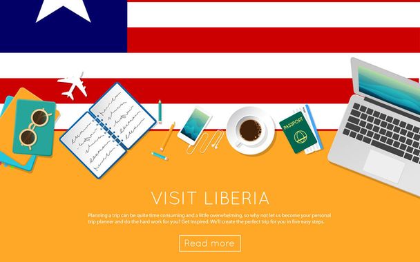 Visit Liberia concept for your web banner or print materials. - Vektor, kép