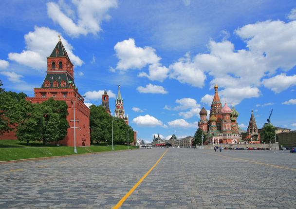 Κόκκινη πλατεία, τον καθεδρικό του Αγίου Βασιλείου και το Κρεμλίνο της Μόσχας - Φωτογραφία, εικόνα