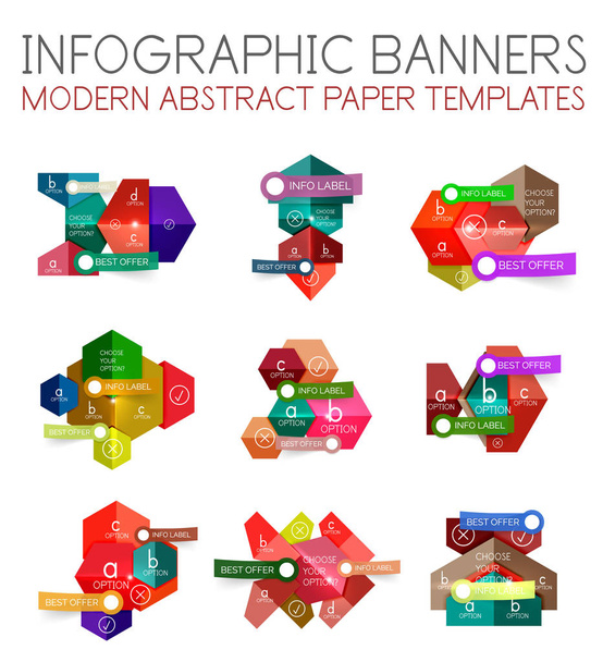 Geometric business infographics templates - Vector, Image