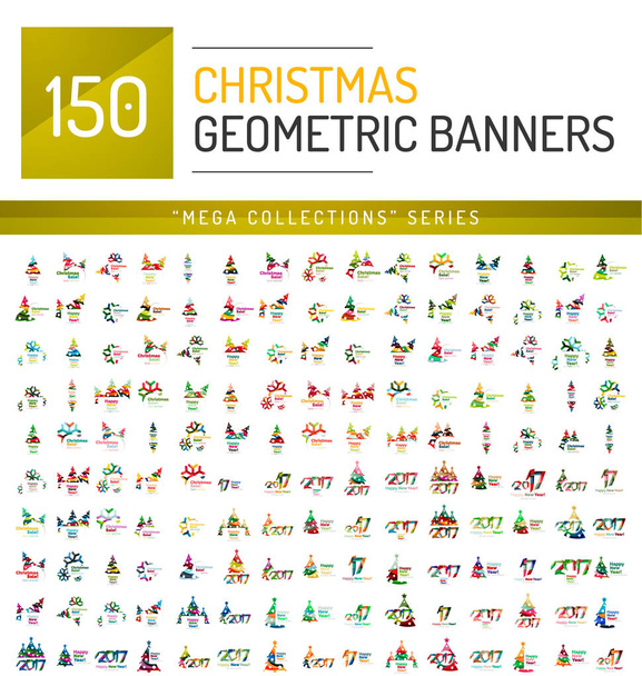 Mega collection of Christmas sale banner templates - Vector, Image